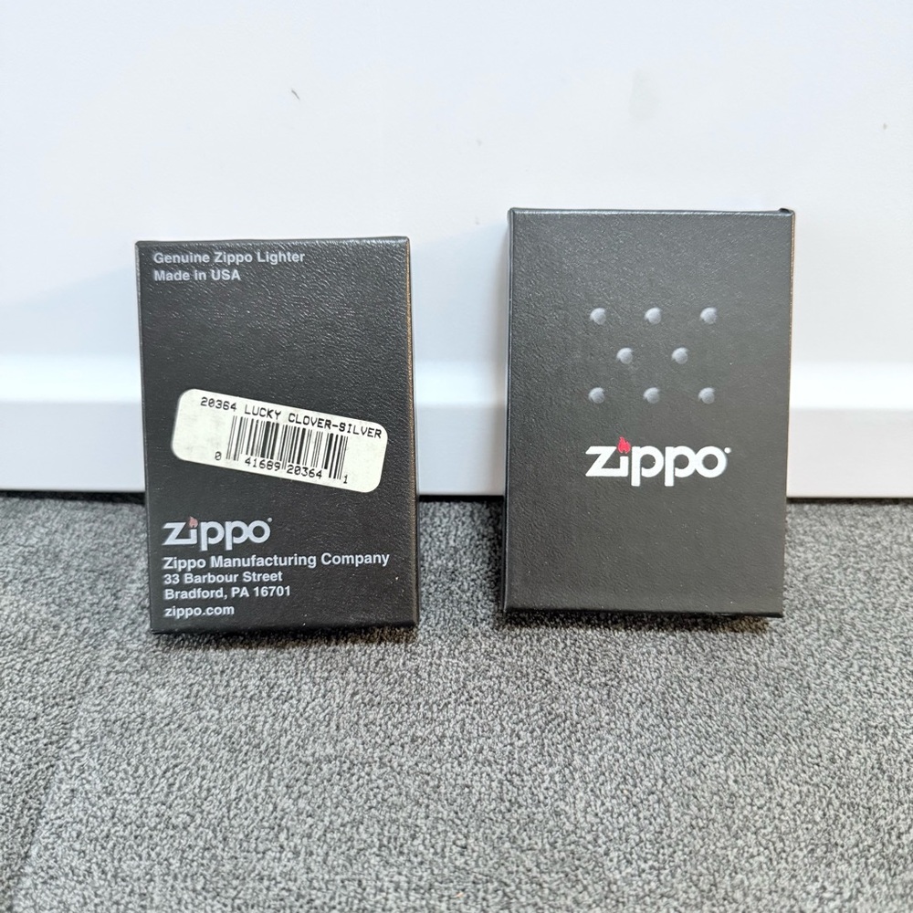 Zippo Lighter Lucky Clover Silver 20364 - Picture 2 of 8